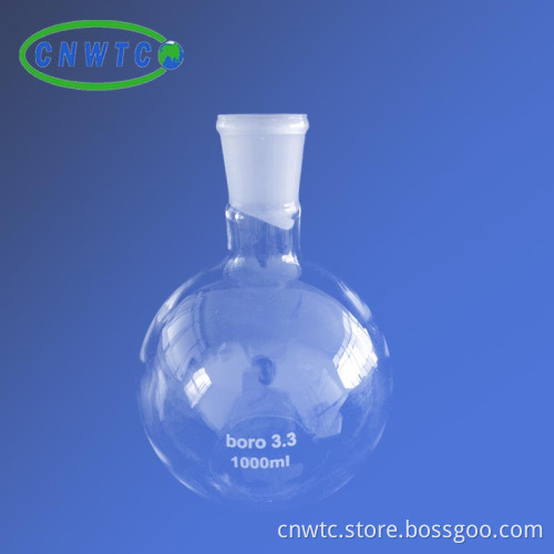 Glass Erlenmeyer Flask and Round Bottom Flask for Laboratory Use